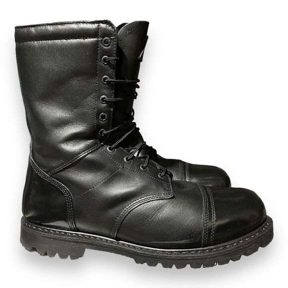 Rocky Boots Mens 14 Black Leather Paraboot  10" Jump Zip Insulated Waterproof - Picture 1 of 11